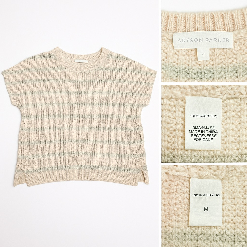 Adyson Parker Striped Knit Sweater – Size M – Retro 90s Cottagecore Vibe